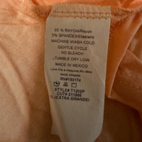 Peach V Neck Oversized Top 4023 NWT Boutique - Picture 2 of 7